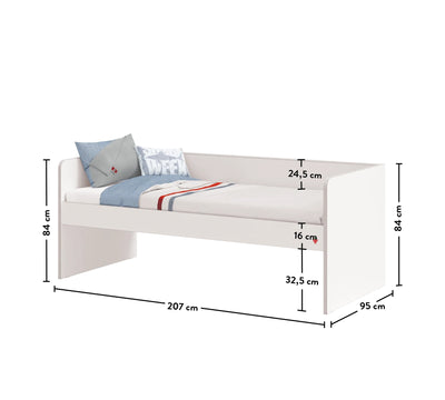 Študentská posteľ STUDIO MONTES WHITE s prístelkou (90x200cm)